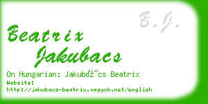 beatrix jakubacs business card